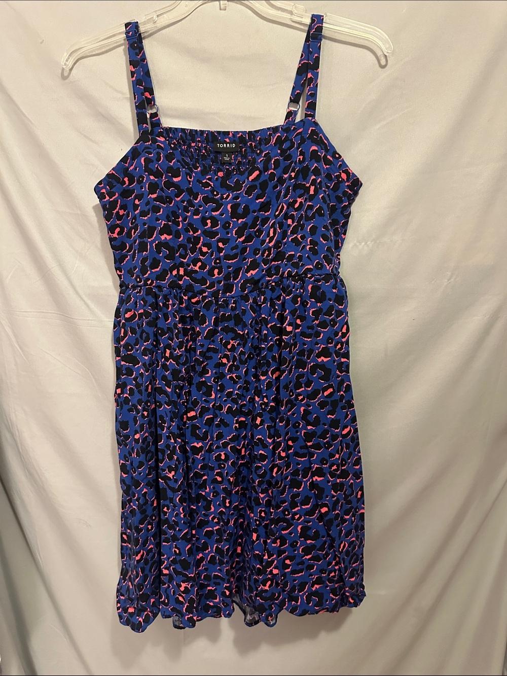 torrid Blue & Pink Leopard-Print Midi Sundress